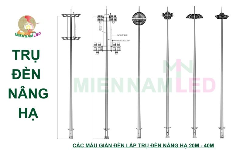 cột giàn đèn nâng hạ