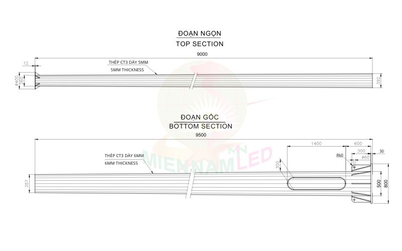 Cột đèn nâng hạ 18m