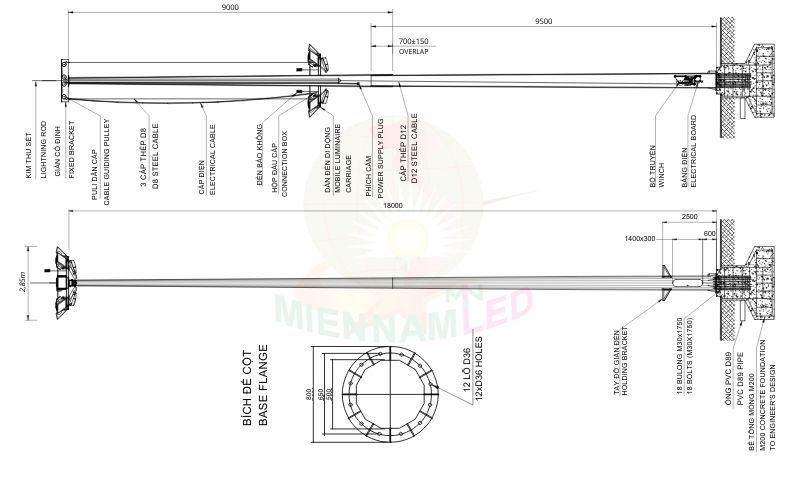 Cột nâng hạ 18m