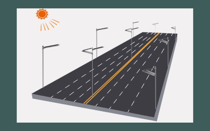 khoảng cách giữa 2 cột đèn đường