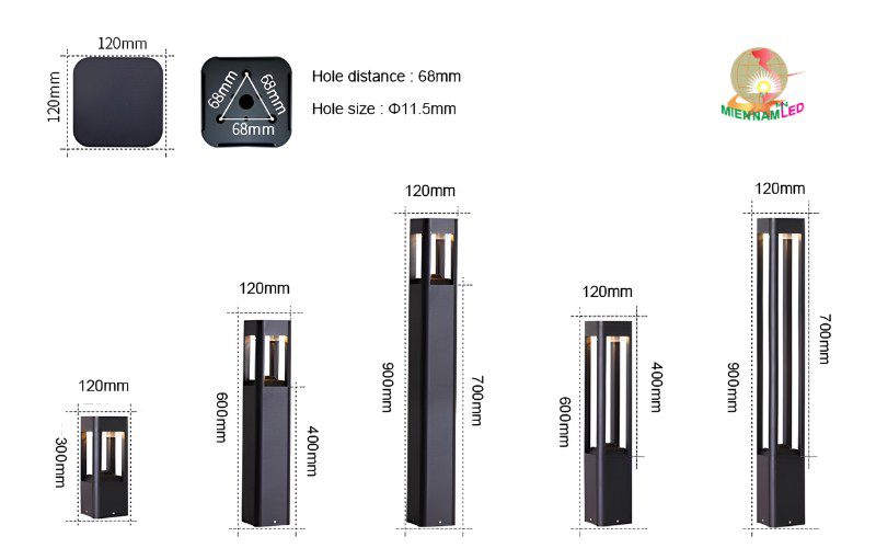 đèn trụ sân vườn TC22