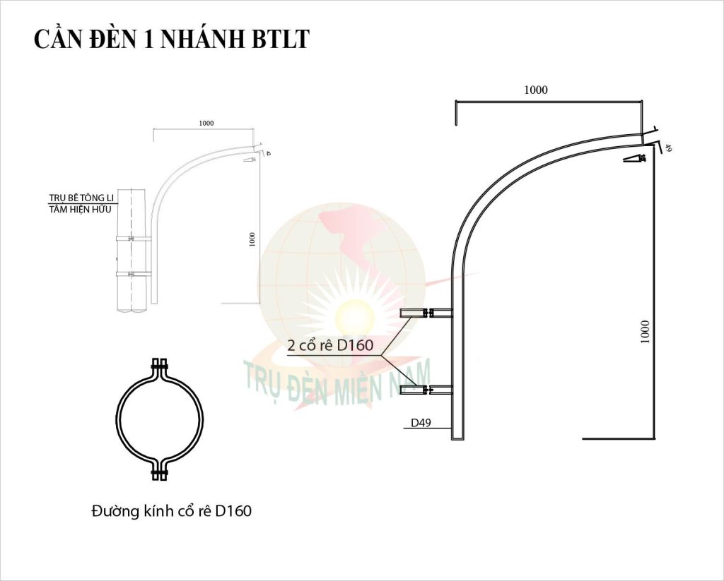 cần bắt trụ bê tông li tâm