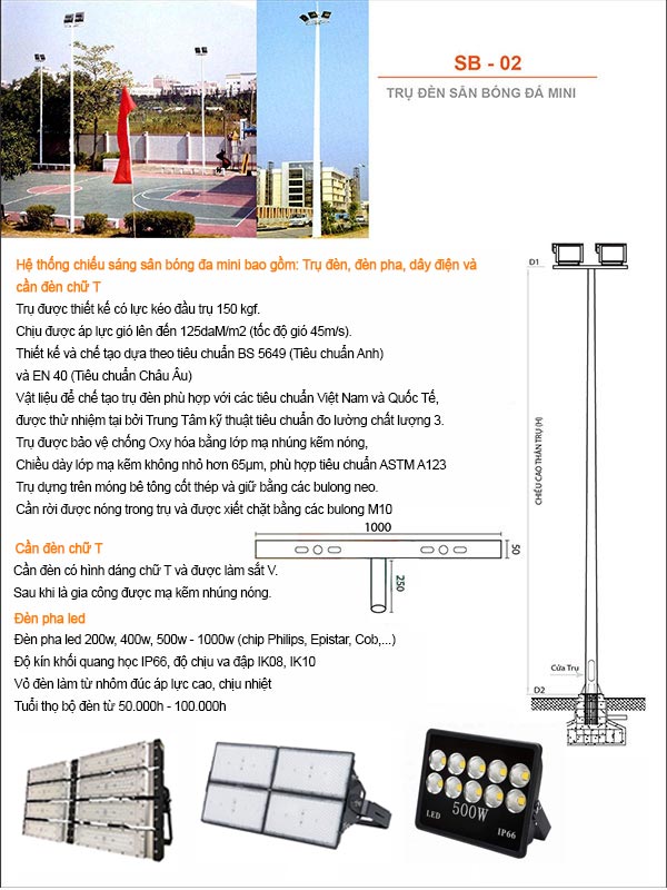 cột đèn sân bóng