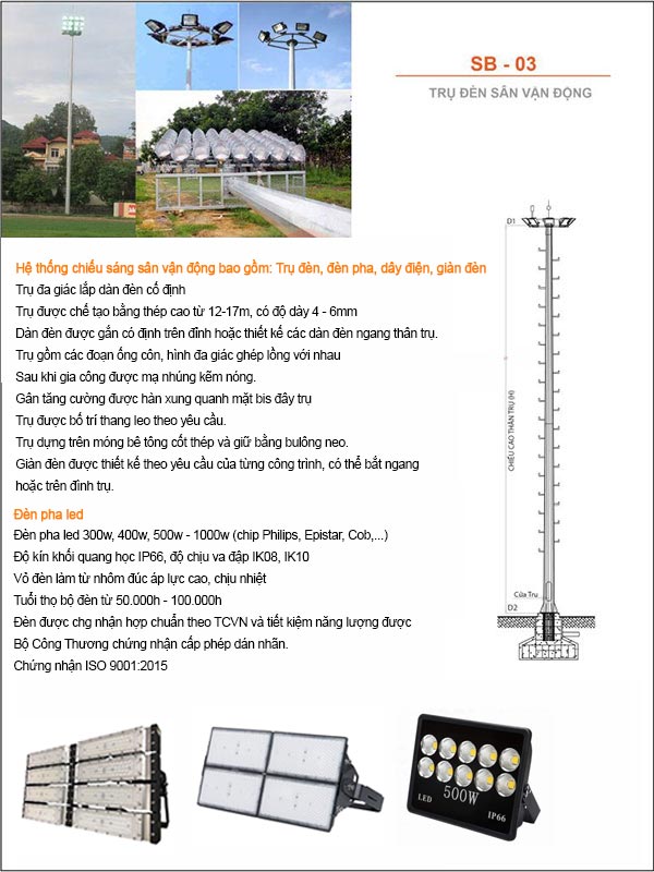 cột đèn sân bóng