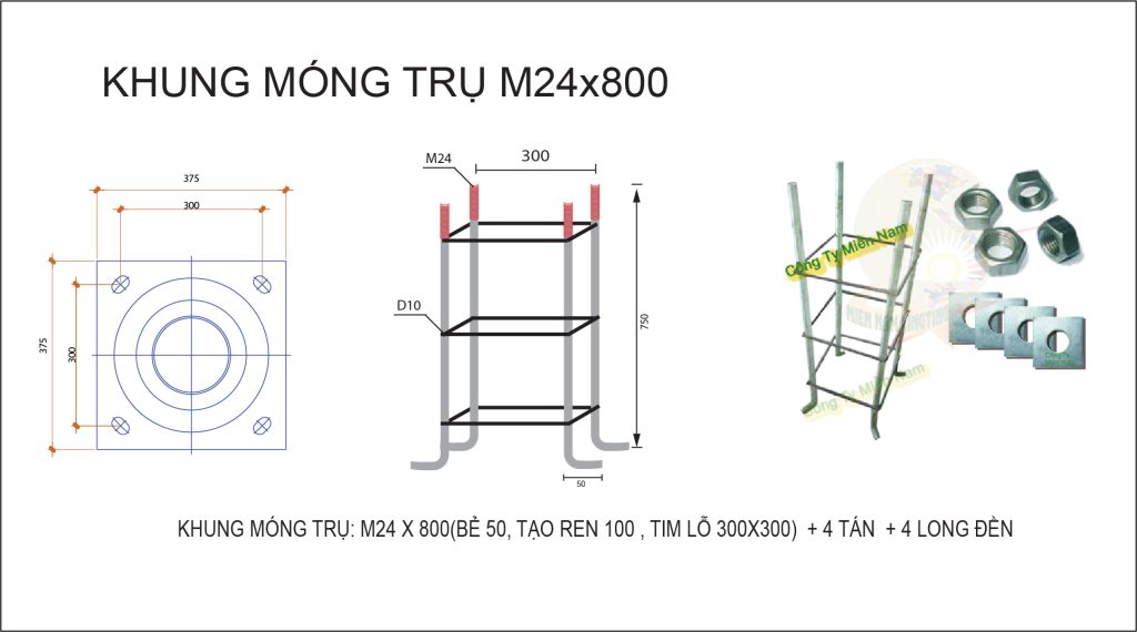 móng trụ đèn