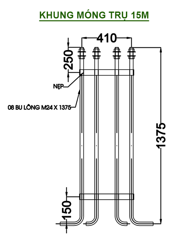 Trụ đèn pha 15m