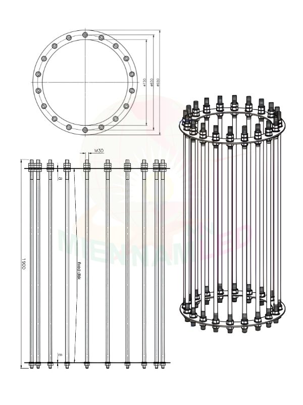 khung móng cột đèn M130x1900