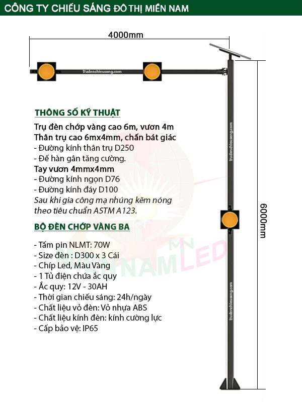 Cột đèn chớp vàng