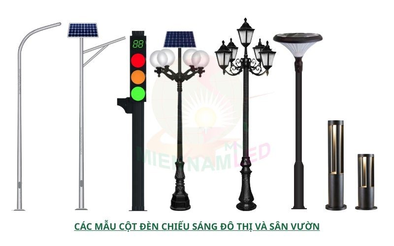 các mẫu cột đèn chiếu sáng đô thị và sân vườn