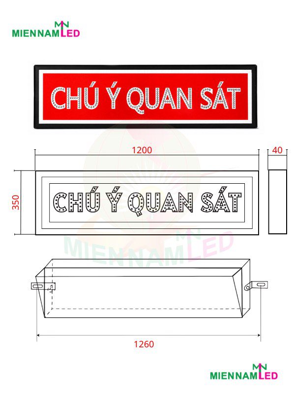 biển led chú ý quan sát