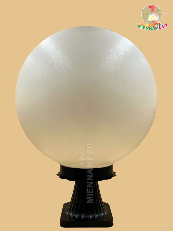 đèn trụ cổng hình cầu D400 trắng đục đèn trụ cổng hình cầu D400 trắng đục