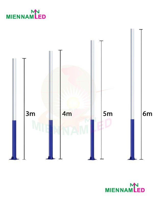 trụ đèn năng lượng mặt trời sơn epoxy