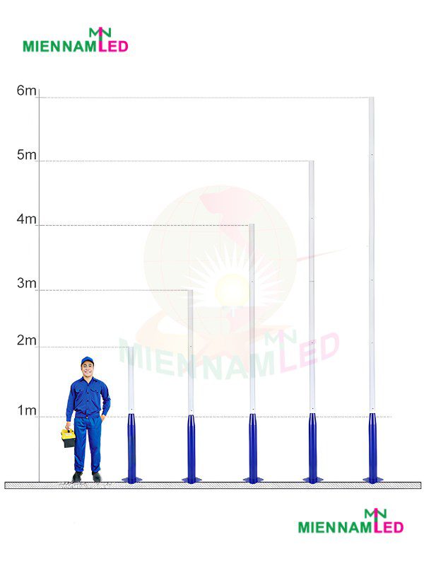trụ đèn năng lượng mặt trời sơn tháo ráp đa năng