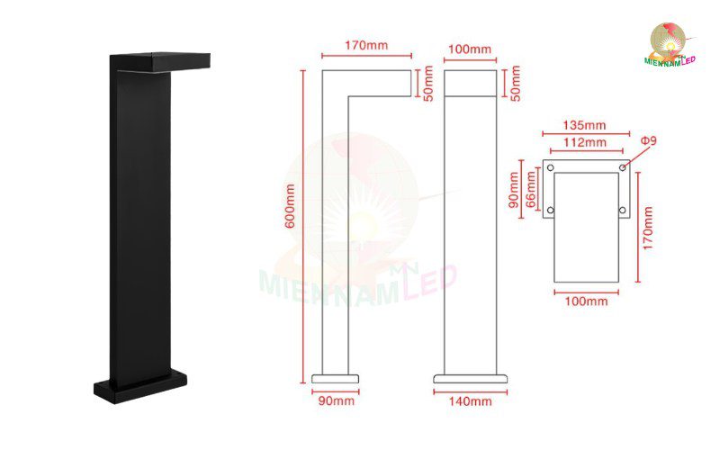 Đèn Trụ Sân Vườn Thấp TC28