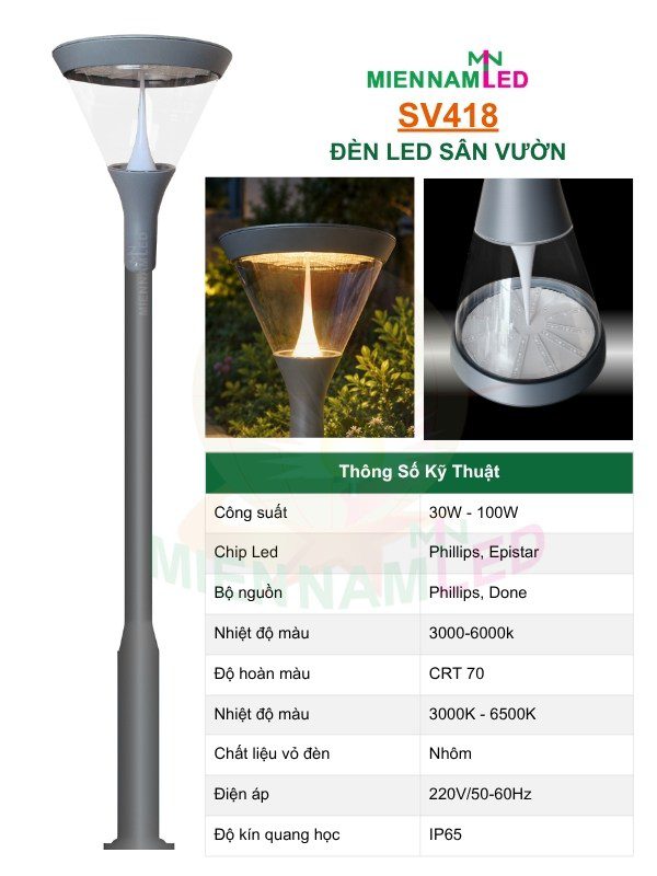đèn led sân vườn SV418