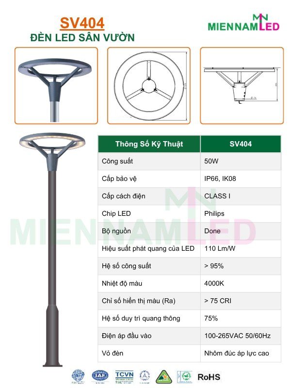 Đèn led sân vườn SV404