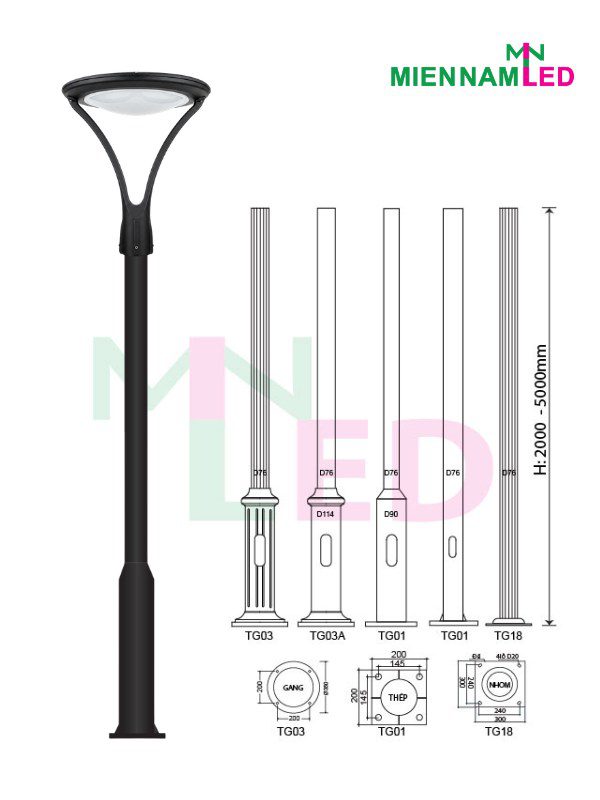 Đèn trụ sân vườn SV405