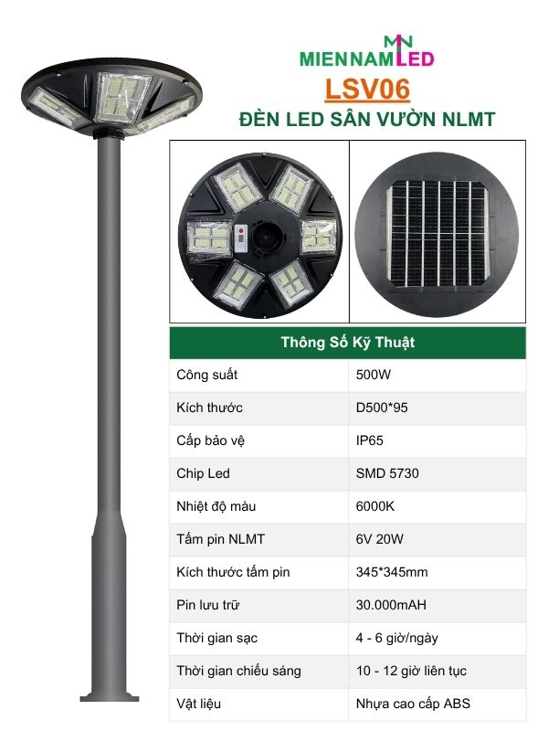 đèn năng lượng mặt trời đĩa bay 500W LSV06