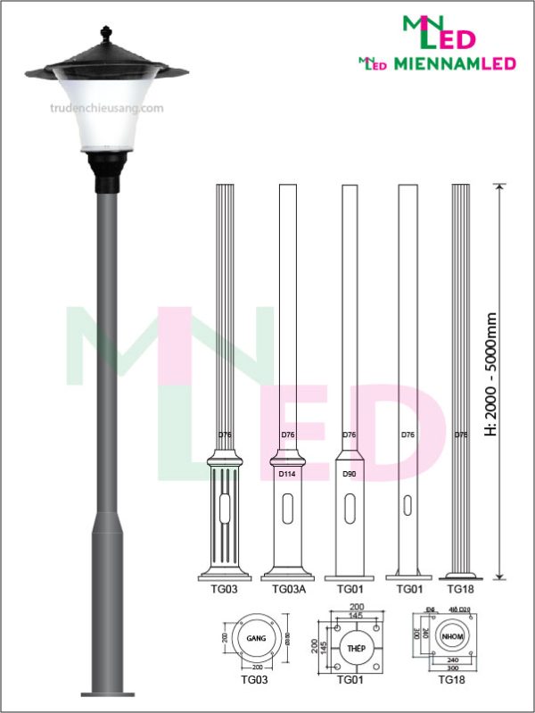 trụ đèn trang trí sân vườn