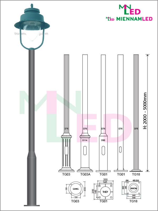 cột đèn sân vườn