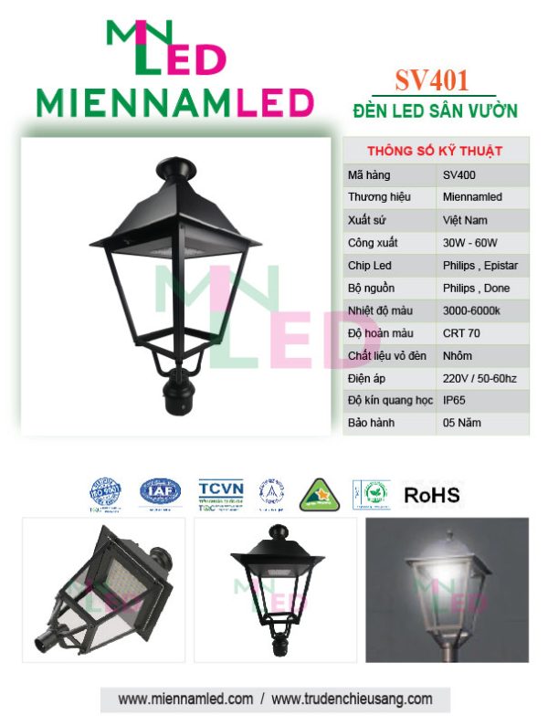 đèn led sân vườn