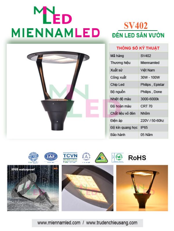 đèn led sân vườn