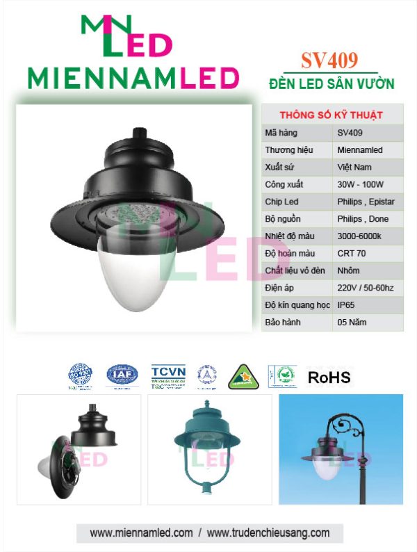 đèn led sân vườn