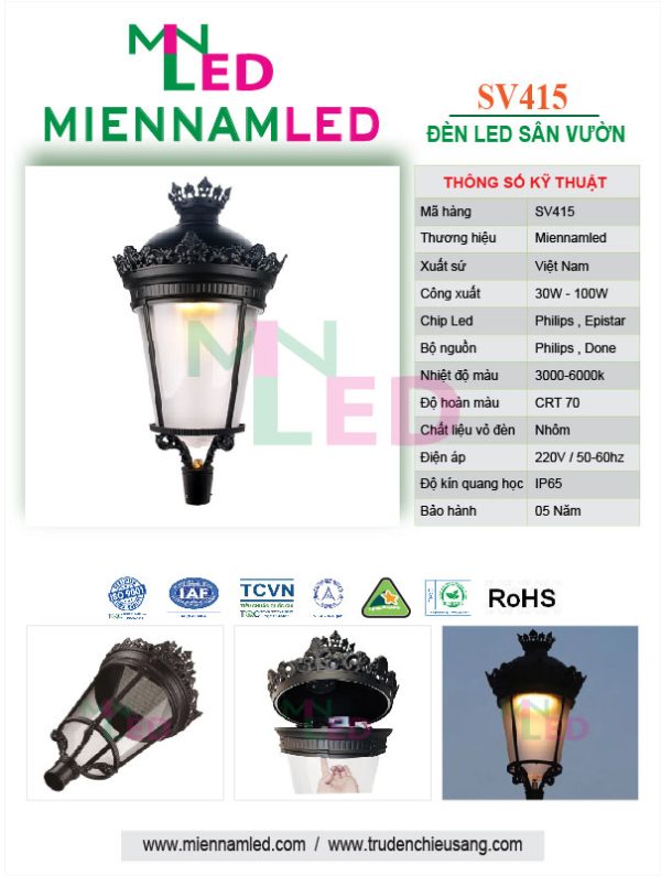 đèn led sân vườn