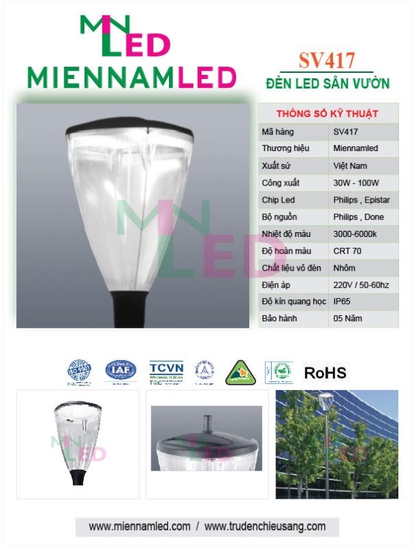 đèn led sân vườn