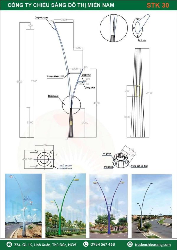 cột đèn chiếu sáng