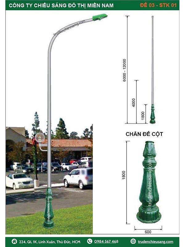 chân đế trụ đèn