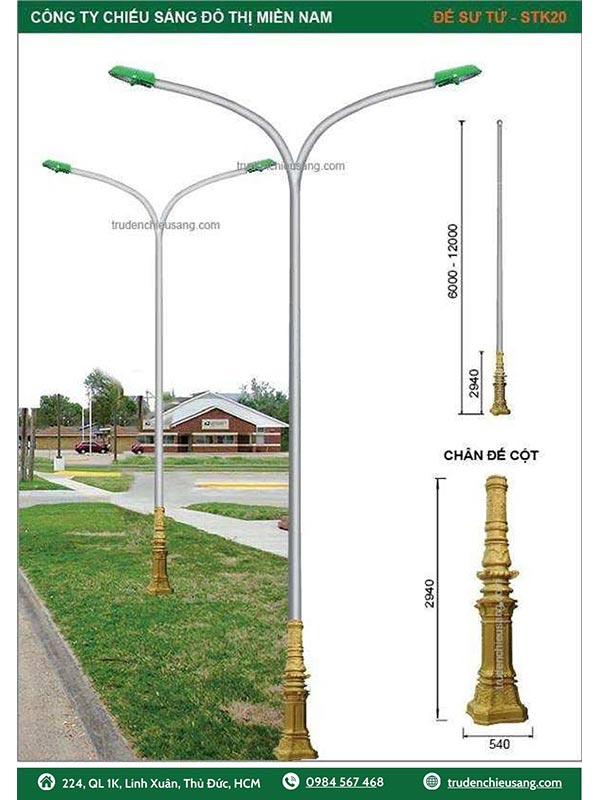 chân đế trụ đèn