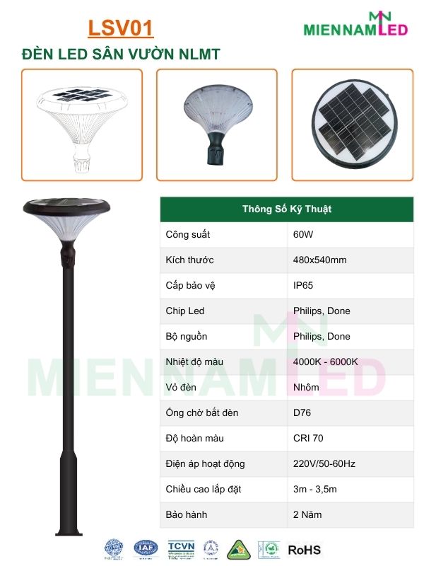 đèn led năng lượng mặt trời trang trí sân vườn